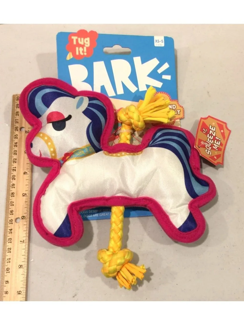 Bark Wagland Amusement Bark Merry-Go Hound Tug It Rope Crinkle Squeaker Dog Toy